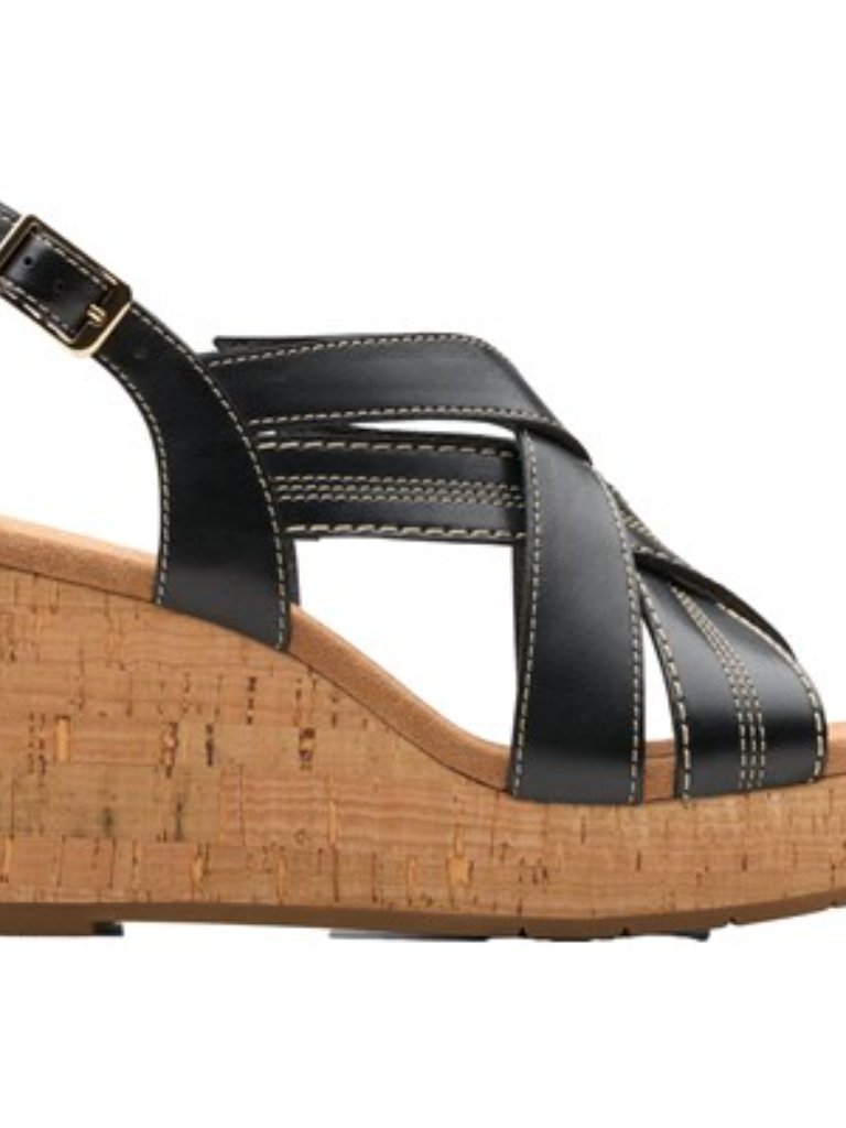 Clarks - Womens Sabina Sling Sandals, Size 5.5 Us Womens, Color Black/Natural
